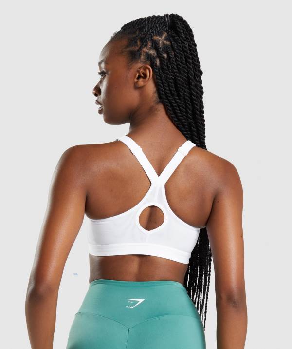 Damske Športové Podprsenky Gymshark Zip Up Biele | RD5169320
